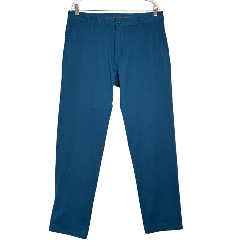 Rhone Commuter Pant Classic Fit SIZE 35x31 Blue Teal Golf Chino
